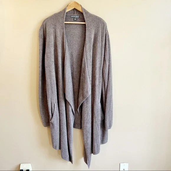 BAREFOOT DREAMS Taupe Cozychic Lite Island Wrap Cardigan size 2X MSRP $110 - Picture 2 of 9